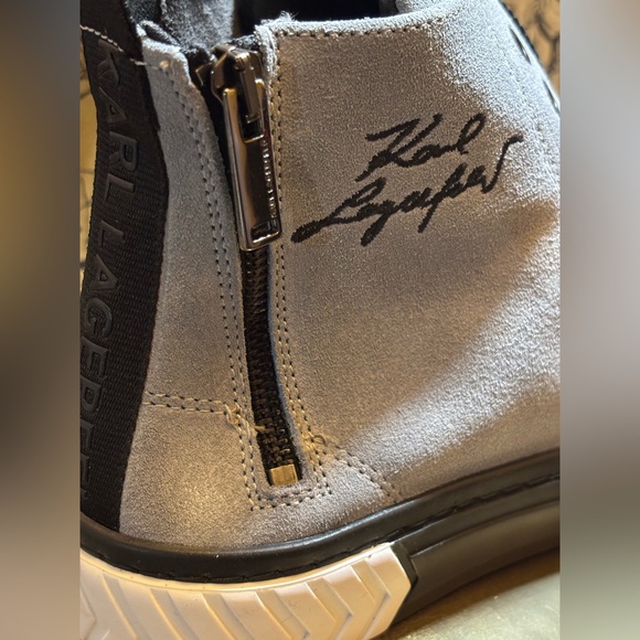 New in box - Karl Lagerfeld Black and Gray Men's Sneakers Sz 8.5 - Picture 3 of 8